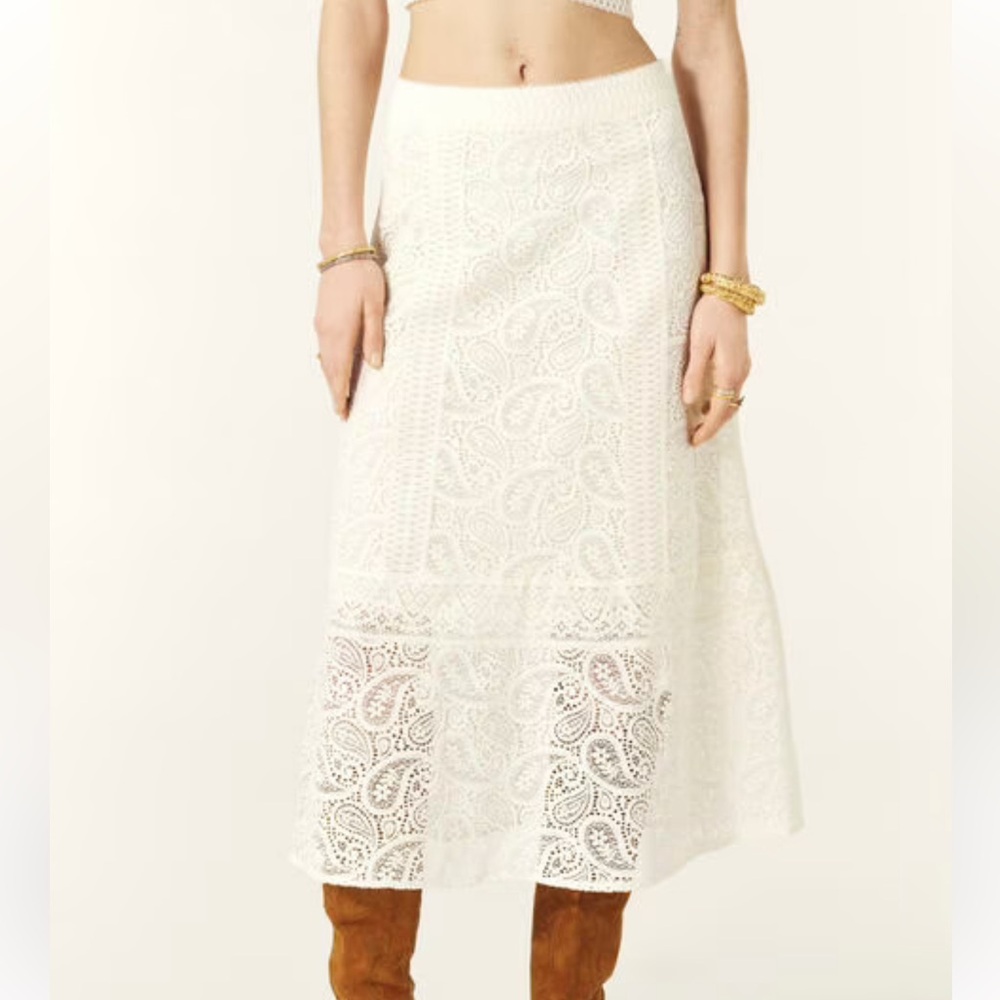 NWOT BA&SH ivory lace skirt size 42